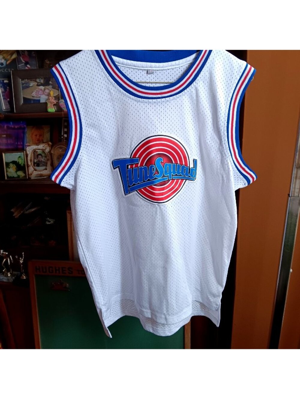 Large Space Jam Tune Squad Tweety 1/3 Basketball Jersey Mesh White L Unisex